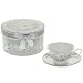 Produktbild Vintage Porzellan Teetasse mit Untertasse in Geschenksverpackung - Englische Teetasse - Teetasse in Blumendesign - Geschenkbox