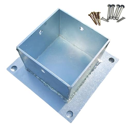 Protector de poste de hierro galvanizado, montaje de hormigón grueso para valla de jardín, cubierta, pasamanos de porche, barandilla y placa de valla