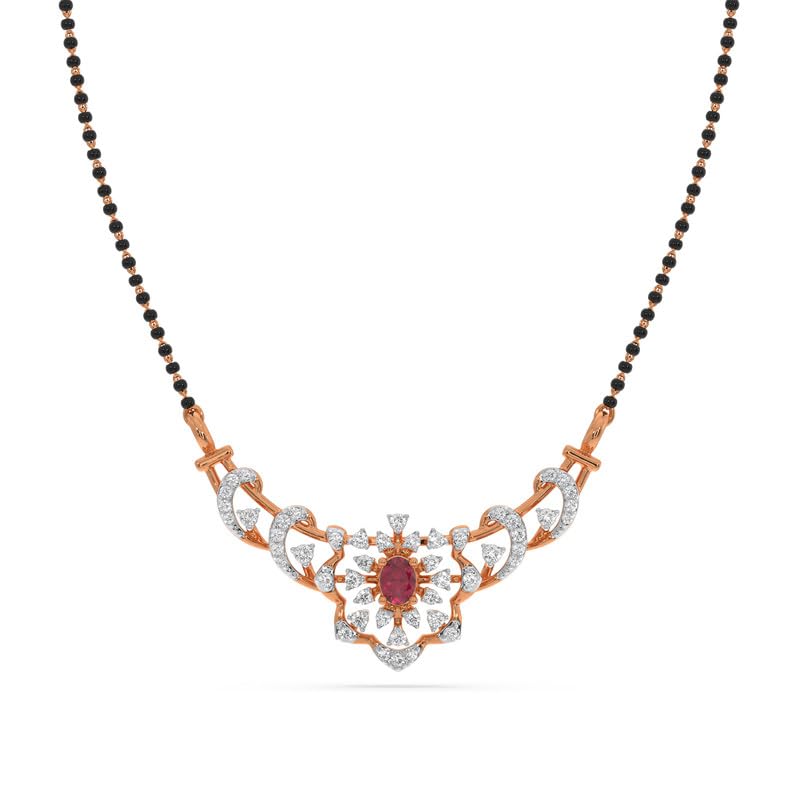 Image of KISNA JEWELS 14KT|18KT BIS Hallmark Pure Gold and Diamond Mangalsutra For Women