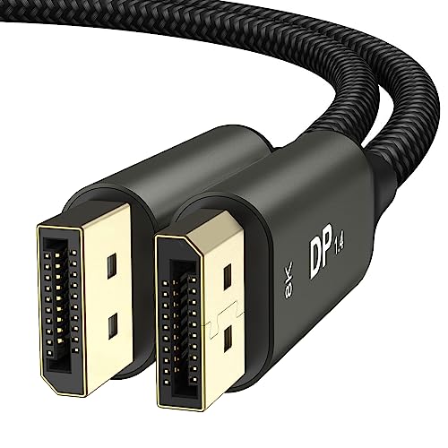 Ablink Cabo DisplayPort 8K 1,4, cabo DP 1,4 de 10 pés, 8K a 60Hz, 2K a 240Hz, 4K a 144Hz, 32,4 Gbps), PC, monitor de computador