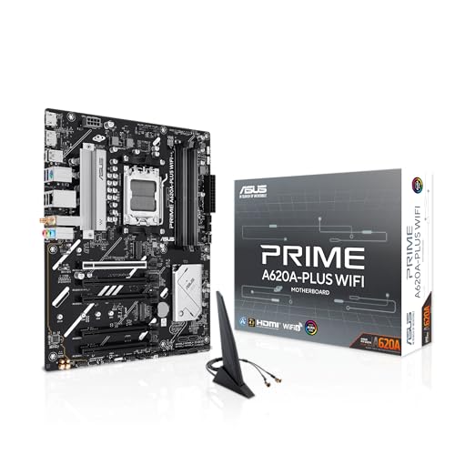Image of ASUS Prime A620A-PLUS WiFi AMD ATX Motherboard, DDR5, WiFi 6, 1Gb LAN, PCIe 4.0, 2X M.2, DisplayPort, HDMI, 2X USB-C 5Gb