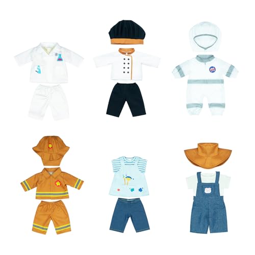Vêtements pour poupée 38 cm Miniland de métiers : set de 6 tenues de jeu de rôle