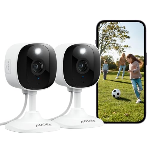 2K Home Security Camera for Pets and Babies, Color Night Vision, Light, Siren, 24/7 Recording, Alexa/Google Home Compatible