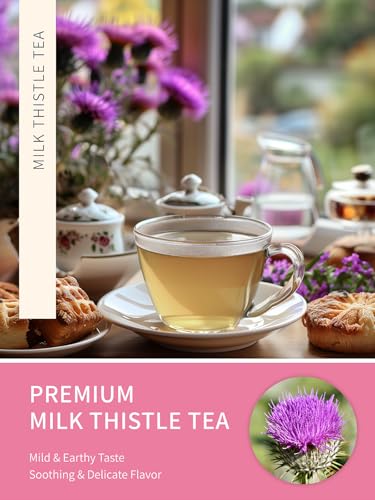 Image of TeeLux Milk Thistle Tea Bags, 3g /bag, Natural Milk Thistle Seed Tea, Mild & Mellow Taste, Caffeine Free, 60 Count