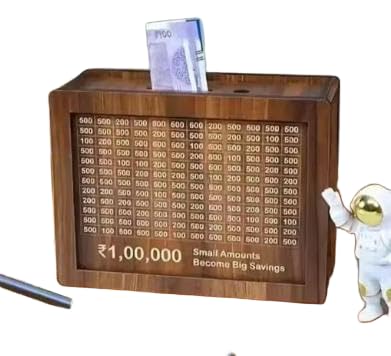 KUMAWAT Enterprises 1,00,000 Savings Challenge Wooden Money Frame | Money Saving Box with Tracker | Piggy Bank for Home & Office_KUM_Box_505-image-35