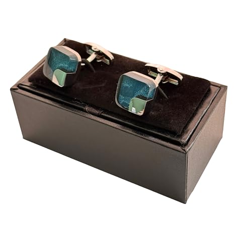 La mejor selección de Mancuernillas del mes. 44 Mancuernillas para Camisa Elegantes para Hombre, Incluyen Estuche Negro de Regalo, Gemelos Formales con Diseño Moderno, Ideales para Traje y Eventos, para Regalo (Azul Metálico...