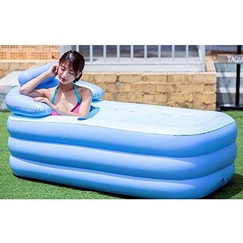 Bañera hinchable plegable de PVC para adultos, 160 x 84 x 64 cm