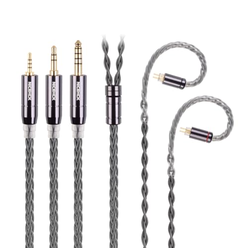NICEHCK GreyCloud 8芯 イヤホンケーブル 6N銀メッキ銅 OFC 3.5mm プラグ 0.78 2Pinコネクタ アップグレードケーブル 1.2m 着脱式 金属製プラグ PP糸 耳掛け式 HIFI 音質改善 イヤホンのアクセサリ高級交換用