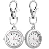 STOBOK Taschenuhr Mit Schlüsselschnalle Schlüsselanhänger Uhr Für Krankenschwestern Arzt Brosche Taschenuhr Clip-On Hängende Anstecknadel Uhr Leuchtender Uhrenanhänger 2pcs