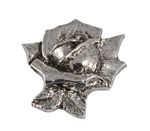 Rose Pins, Rose With Stem, Flowers, Bud, Garden, Lapel, Brooch, Pin, Pewter, Over 25 Flower Designs. Handmade in the USA. A138