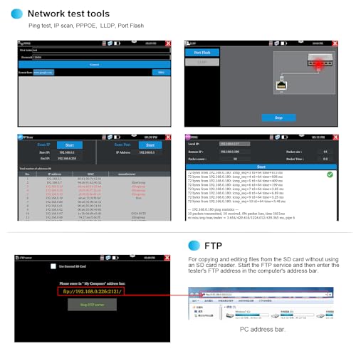 OTDR Fiber Tester 1310/1550nm 26/24dB 5.5" Touch Screen OTDR Tester VFL OPM LS (Light Source) Event Map OLT Function RJ45 Cable Tester Network Tool