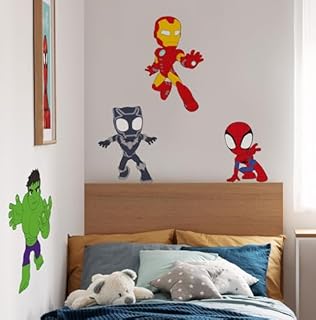 Komar Wall Sticker - Spidey and His Amazing Friends Power Group - Size 50 x 70 cm - Marvel Wall Stickers Children's Room Stickers Colourful