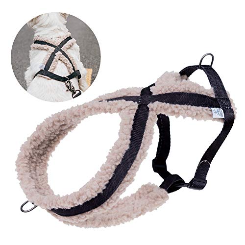 JC HOUSE Winter Dog Harness No-Pull Pet Harness Adjustable Outdoor Lamb Velvet Material Dog Vest for Small Medium Large Dogs JC-H-3218M