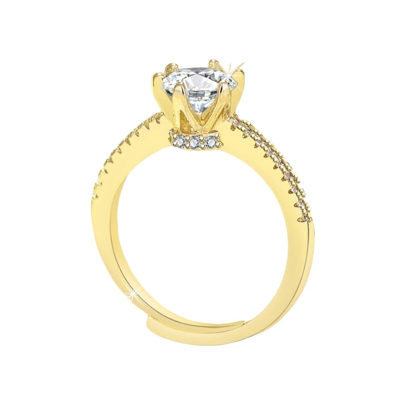 MYKI Super Solitaire Zircon Adjustable Ring for Women & Girls (Gold) (B0CK82V89W) Amazon Price History, Amazon Price Tracker