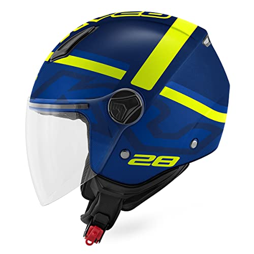 CASCO DEMI JET KAPPA KV28 EVO JOIN BLU/GIALLO M