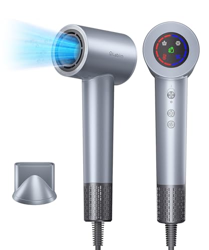 Image of Labiim Hair Dryer, High-Speed Ionic Blow Dryer 110,000 RPM Motor (Iron) | Fast Drying 200M Ions Frizz & Thermo-Control HairDryer with Magnetic Nozzle, Lightweight Low-Noise Compact for Home Travel