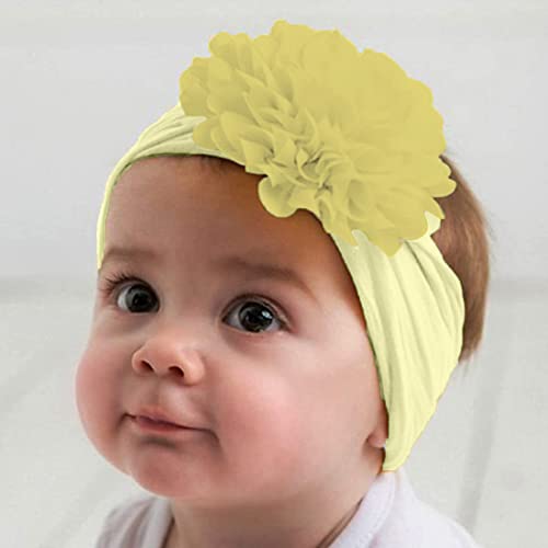 Image of SYGA Pack of 5 Baby Headbands Nylon Flower Soft Stretchable Hairband for Newborn Infant Toddler Kids For 0-3 Year (Multicolor)