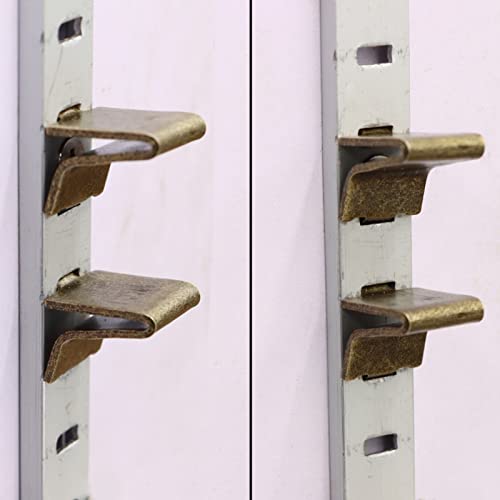 Adjustable Steel Pilaster Shelf Clip Support, Shelving Bracket Clips For Metal And Wood Shelves (14, Bronze) #TOP6
