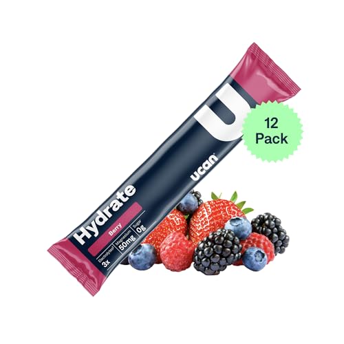 Image of UCAN Hydrate Electrolyte Drink Mix (Berry, 12 Stickpacks) Sugar-Free, Keto-Friendly, Vegan, Non-GMO, Gluten-Free Electrolyte Powder with Potassium & Magnesium for Runners & Athletes