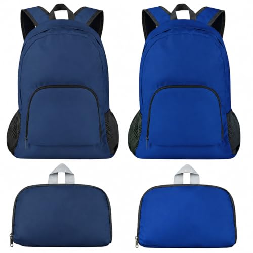 Mochila plegable ligera pack x2 20 litros azul marino y royal miniatura 1