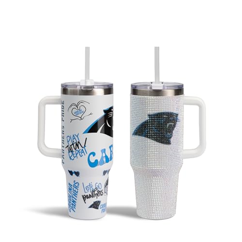 Image of The Memory Company Officially Licensed 2-Pack Game Day Tumblers Team Spirit /Bling, Carolina Panthers