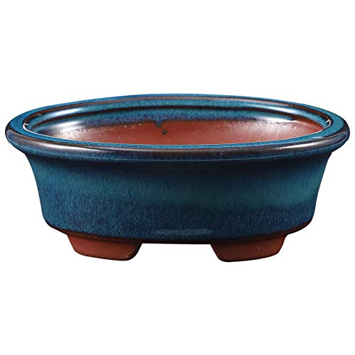 Yardwe Pot Ceramique Plante Bonsai Classique Maison Jardin Corinthien Bol Planteur en Céramique Hydroponique Pot (B)