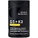 Vitamin K2 + D3 with Organic Coconut Oil for Better Absorption | 2-in-1 Support for Your Heart, Bones & Teeth | Vegan Certified, GMO & Gluten Free (120 Veggie Softgels)