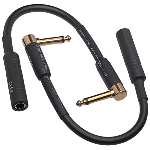 Cess-090 Low-Noise Right Angle 1/4 Ts Male To Female Guitar Extension Cable, 2 Pack #TOP6