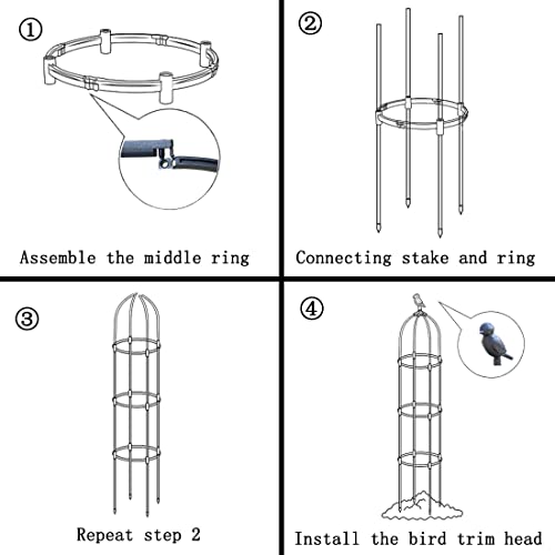 Garden Trellis For Climbing Plants Outdoor, Metal Plant Trellis With Pe Coated, Rustproof Plant Support For Flowers Vegetable Vine, Tomato Cage For Potted Plants Indoor Outdoor,Lightweight - 1 Pack #TOP6