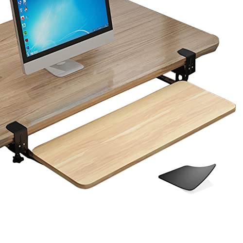 SXZenSpace Bandeja Ajustable para Teclado con Sistema de Deslizamiento Mediante Abrazadera para rieles de diseño de Plataforma de Escritorio para Oficina en casa