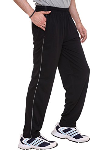 Image of Colors & Blends -Black- Cotton Blended Track Pants with Zipper Pockets- Size 5XL