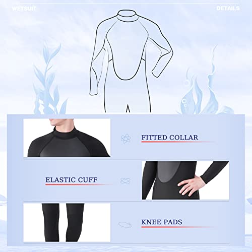 Image of Women's Mens Full Wetsuit 2mm Neoprene Back Zipper Swimming Surfing Diving Snorkeling Wet Suits Cold Water Long Sleeve Thermal Swimsuit