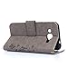 Galaxy J3 Case, LANDEE Advanced Pressed Flowers Series The Unique Design PU Leather Wallet Stand Flip Case Cover for Samsung Galaxy J3 (2016) DUOS (5,0 Inch) Gray (J3-P-0402)