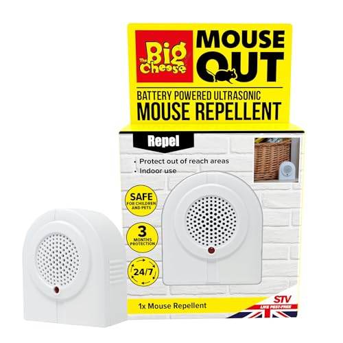 The Big Cheese Battery Powered Mouse Repellent Plug-In, Humane, Ultrasonic Ro...