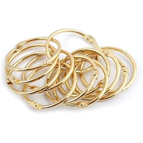 Spirella Ringo Shower Curtain Rings Pack of 12 Chrome Small Suitable for All Standard Shower Curtain Rods Gold Cover