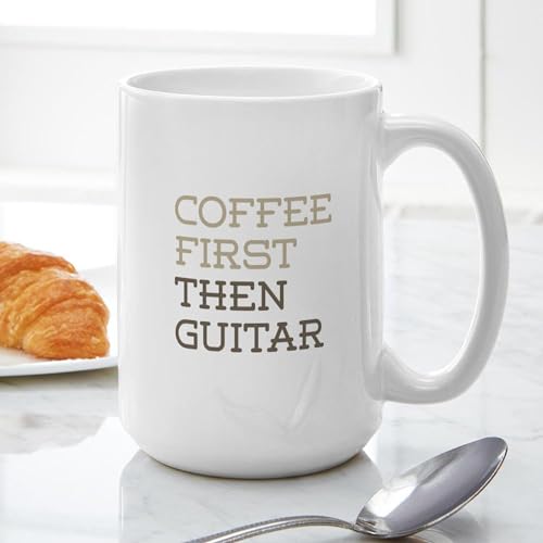 Taza de Cerámica CafePress 15 oz Diseño Guitarra Blanco miniatura 4