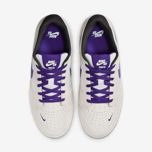 Image of Nike SB Force 58 Skate Shoes (DV5477-006, Phantom /Summit White /Dark Smoke Grey /Court Purple) Size 7.5