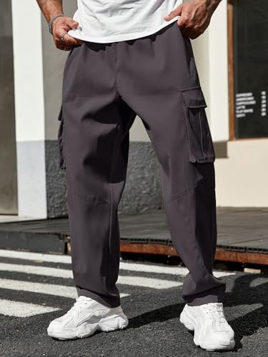 Image of Leriya Fashion Men's Cargo Pants | 4 Pocket Cotton Cargo Joggers for Men | Loose Fit Stylish Pant with Pockets | Casual Baggy Trousers & Streetwear Lower