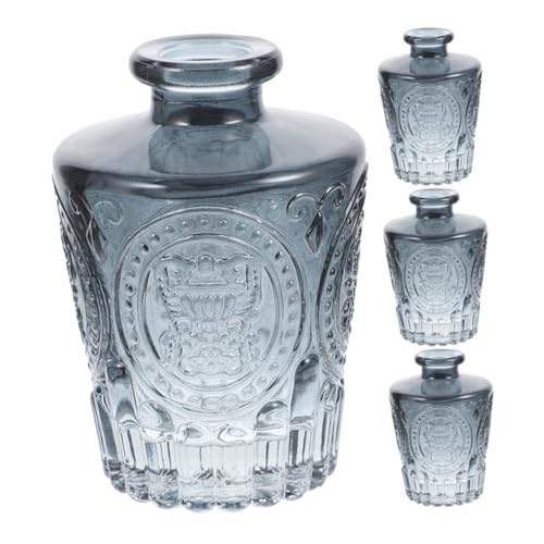 Bouteilles diffuseur verre gris sculpte pour parfum maison x4