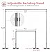 EMART Pipe and Drape Backdrop Stand Kit, 8.9ftx10ft Heavy Duty Adjustable Photo Background, Metal Frame with Flat Base for Wedding, Birthday Party, Banquet Decorations - Silver