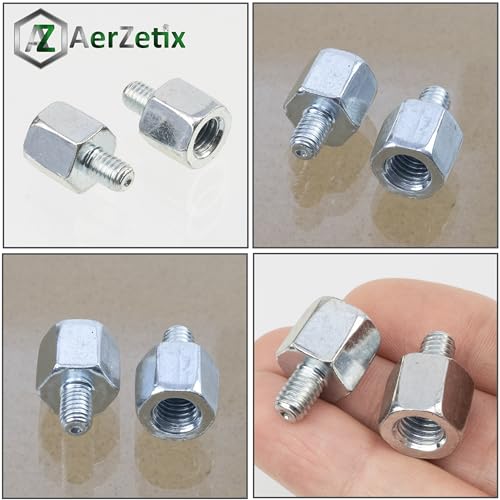 Miniatura 5 de Aerzetix - C76002 - Juego De 2 Reductores De Rosca Métrica Para Tornillo Tuerca Unión Para Atornillar M8 Hembra A M6 Macho - En Acero