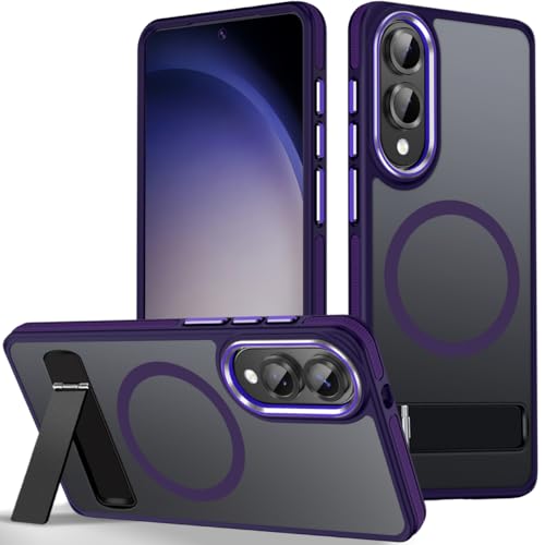 MALEWOLF Magnetic Stand Case for Samsung Galaxy S25 Edge, Slim Matte Cover