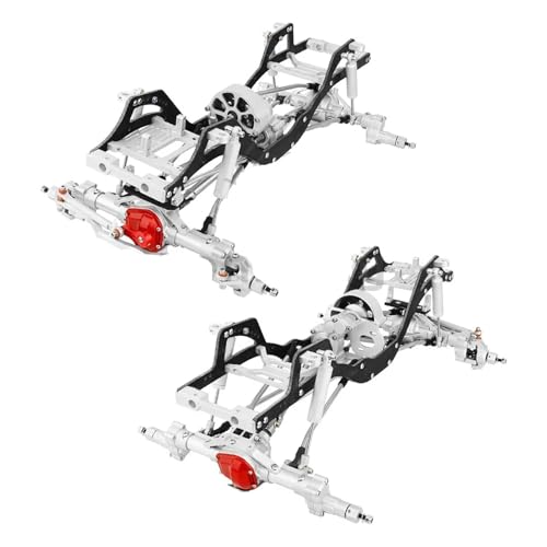 DIYアップグレード4x4 RCカーシャーシ空フレーム、SCX10 I II アクスルギアボックスリンク付き、1/10クローラーパーツ用(Type A Silver)