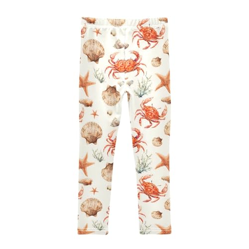 Girls' Athletic Leggings Ankle Length Yoga Dance Pants Kids Teen 4T Crab Shell2