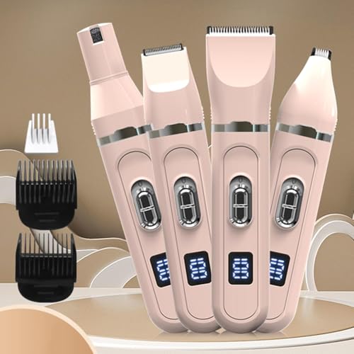 Image of AJIGNA MART 4-in-1 Pet Grooming Kit for Cats, Dogs & Rabbits | Rechargeable Cordless Low Noise Clippers with Paw Trimmer, Nail Grinder, Face & Ear Shaver | Safe, Portable Hair Grooming Tool for Pets