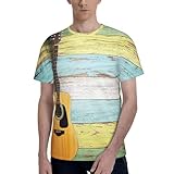 Couverture graphique complète : faites une déclaration avec ce joli t-shirt guitare pour homme, présentant un motif imprimé accrocheur. L'impression de haute qualité couvre le vêtement pour un look audacieux et tendance qui rehausse n'importe quelle tenue décontractée