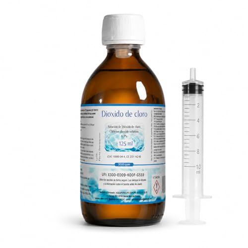 Dioxido de Cloro 3000ppm   CDS 0,3%   Envasado en Botella Cristal Ambar   Fabricado en España (125ml)