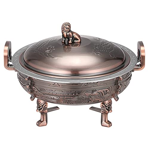 AYCDL Chafing Dish Buffet-Set, Runde Chafing Dish Buffet-Serviergeräte Und Warmhaltebehälter Mit Speisenbehältern, Brennstoffhalter, Topfdeckel Und Untergestell Für Z