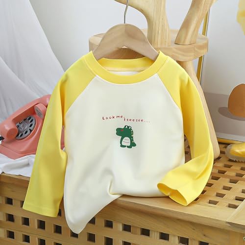 Toddler Girls Boys Long Sleeve Shirts Cotton Crewneck T-Shirts 'I'm Strong' Lettering Tops Cute Bear Graphic Tees Base Layer2
