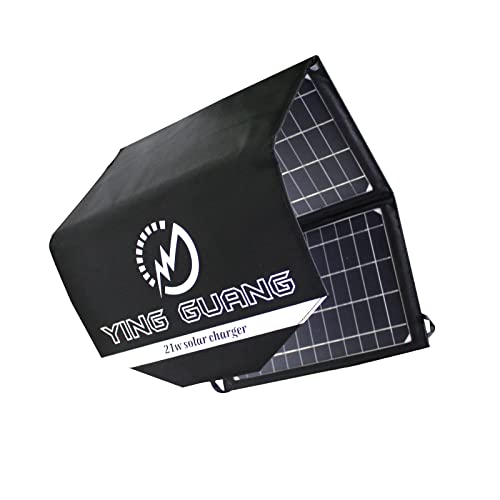 21W Chargeur Solaire Pliable - 3 Panneaux - Étanche - avec Deux Ports USB - pour Camping, iPhone, iPad, Samsung Galaxy, LG, téléphones Portables et appareils